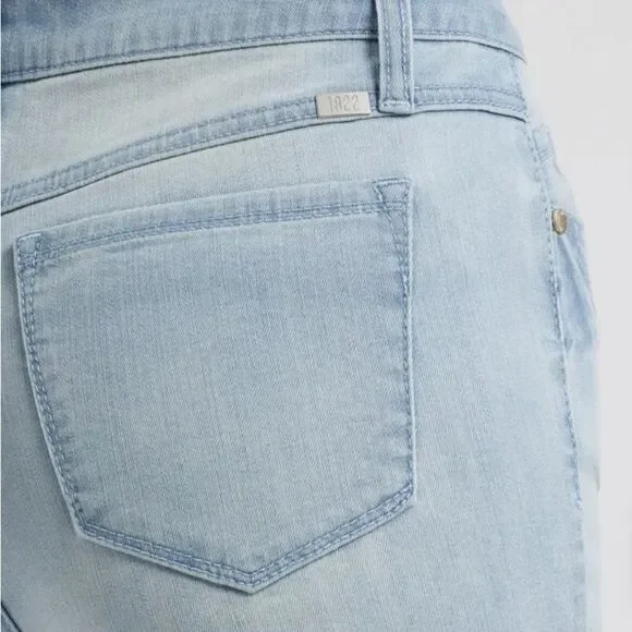 1822 Denim Frayed High Waist Demi Bootcut Jeans in Chase Size 14/32 - Picture 4 of 9